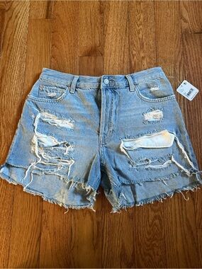 We The Free Light Blue Distressed Denim Cutoff Shorts 27 nwt